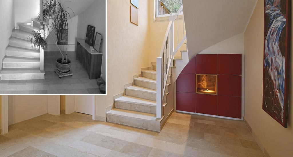 garderobe unter der treppe Schreiner holz schraege Offenburg