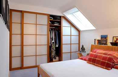 Japan Schiebtüren Schlafzimmer Kleiderschrank Kirschholz Massiv mit Sprossen Friesenheim