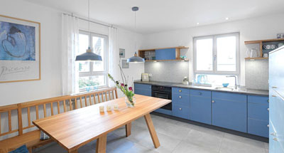 kueche altholz eiche fichte Schreiner villa Lahr kuechenblock insel