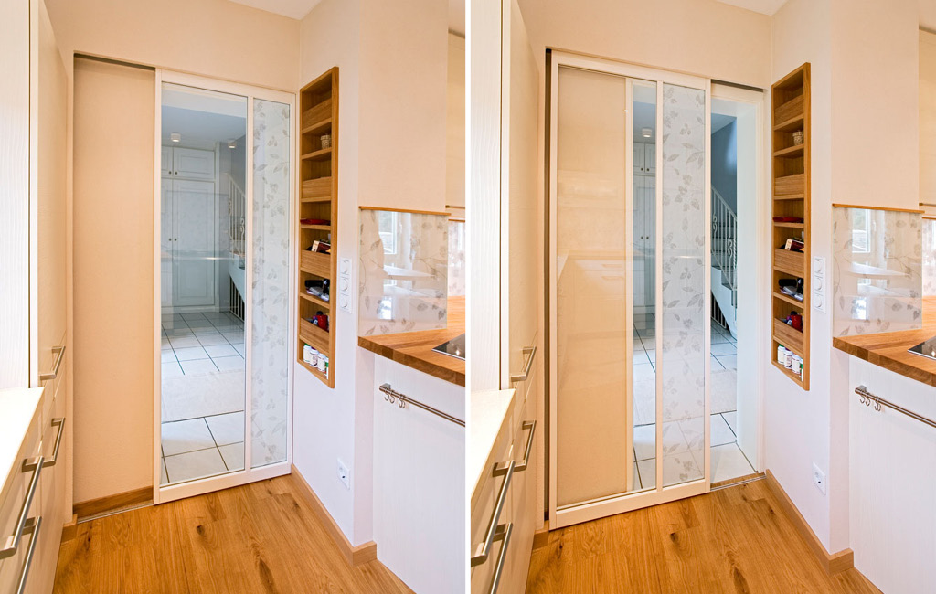 Raumteiler Zimmertür Küche Gleittüren Schiebetüren Holz Stoff Glas Lahr