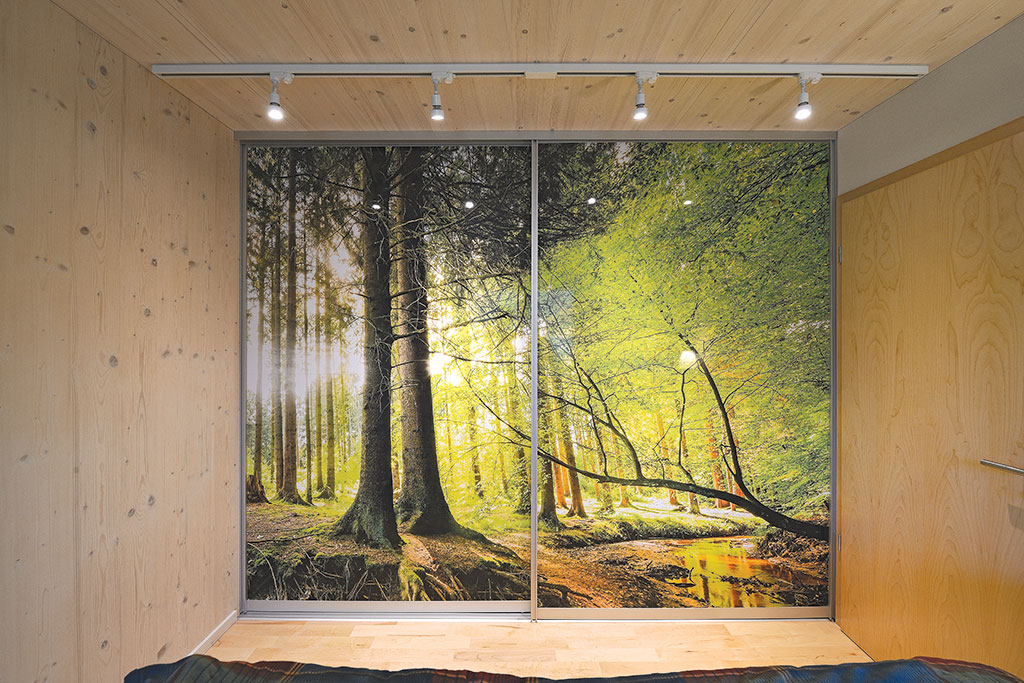 Schiebetuer Alu Schreiner massgleittueren Schrank Fotodruck Lahr