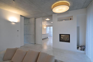 Schiebetuer design weiss lackiert Schreiner Friesenheim