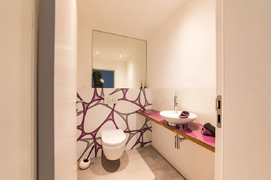 Moderne Wandverkleidung, Toilette Schreinerei Hamm in Friesenheim