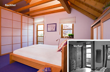 Kleiderschrank mit Japan-Massivholz-Schiebetüren in Lahr